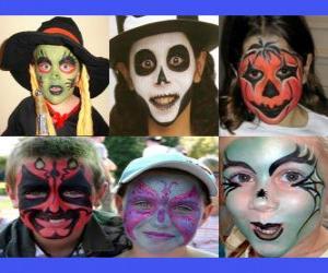 пазл Детский макияж для Хэллоуина